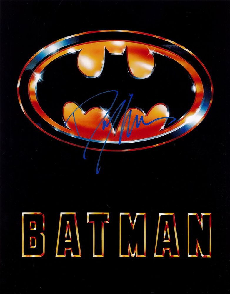Danny Elfman &mdash; composer of Tim Burton's Batman (1989) &mdash; signed 11&times;14 Batman logo photo