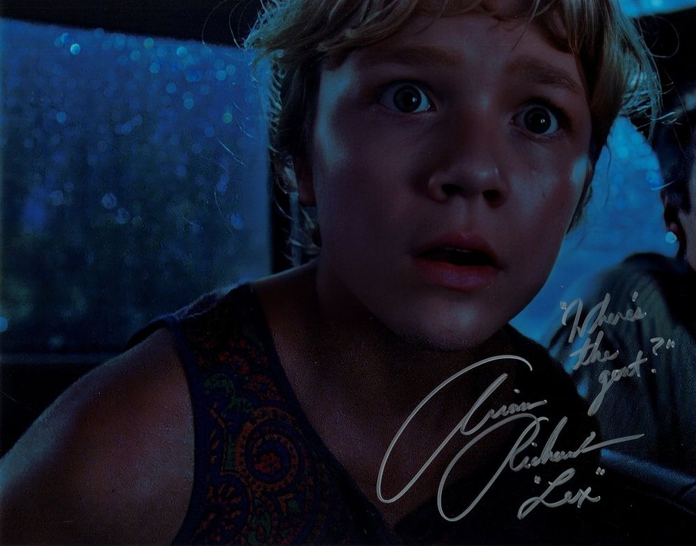 Ariana Richards — Lex Murphy, Jurassic Park — signed 11×14 (Where's the goat?)