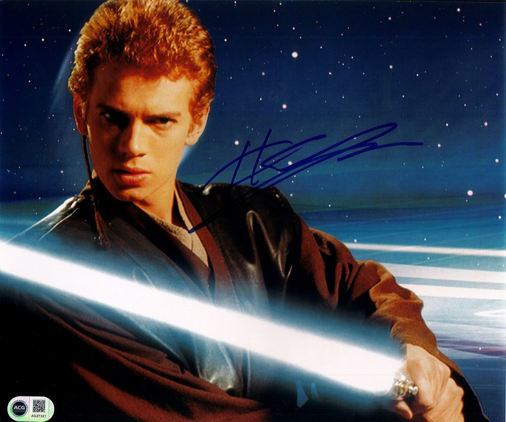 Hayden Christensen &mdash; Anakin Skywalker with lightsaber &mdash; signed 11&times;14 photo &mdash; ACG authenticated